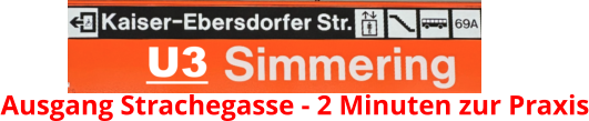 Ausgang Strachegasse - 2 Minuten zur Praxis